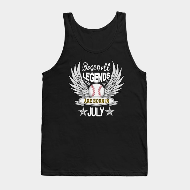 Baseball Legends Are Born July Tank Top by Designoholic